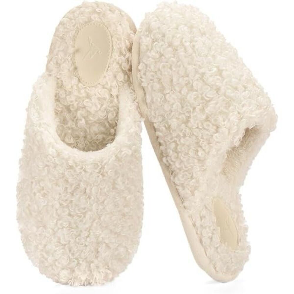 RockDove Women's Twirl Fleece Cozy Scuff Slippers Indoor Non-Slip Rubber Sz 9-10
